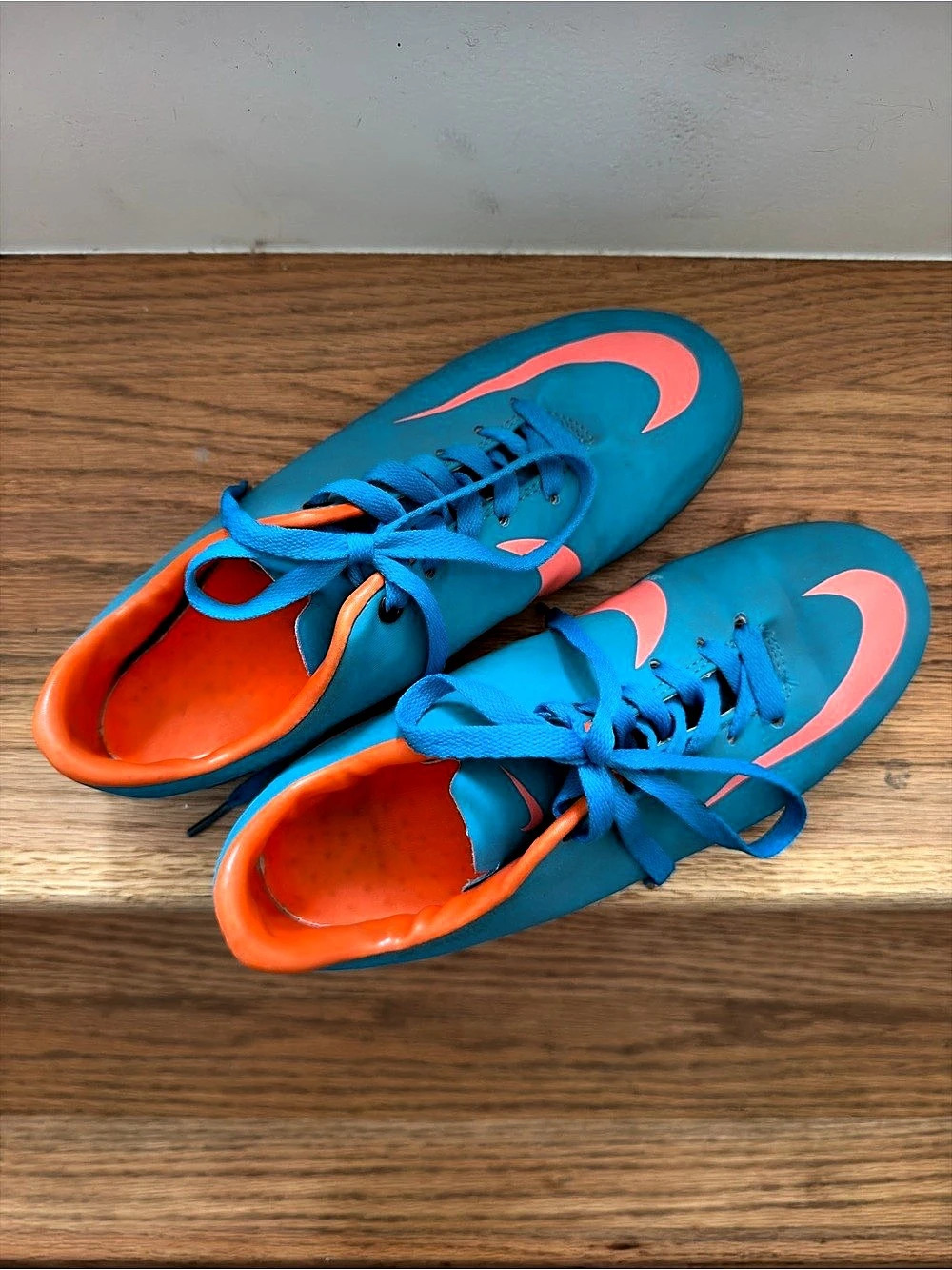 Nike Mercurial Victory Turf Soccer Shoes Women's Soccer Cleats US 6.5 Blue Orang